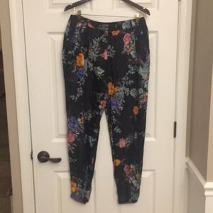 TARA JARMON FLORAL PANTS 100% SILK